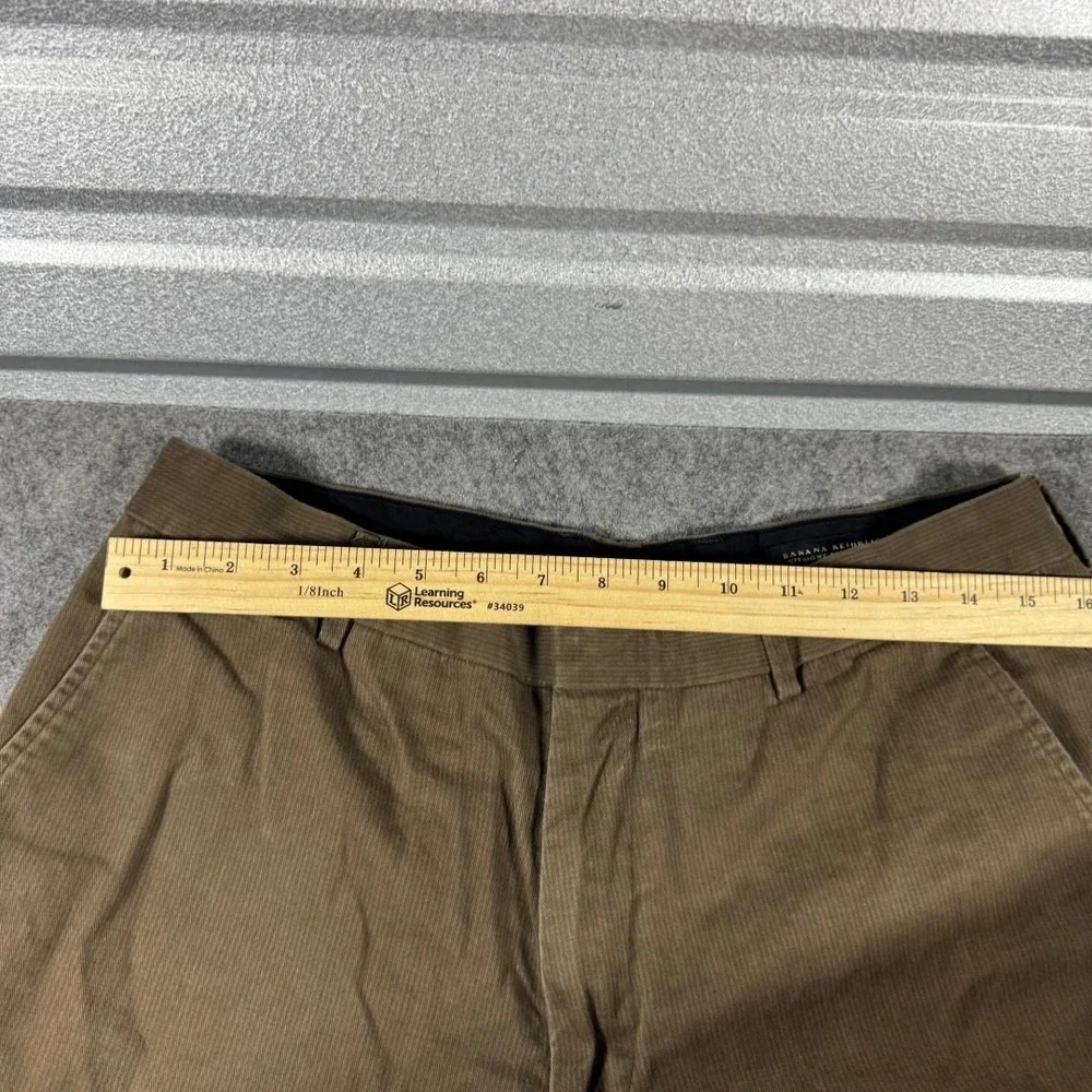 Banana Republic Mens Straight Dress Chino Brown Pants 35x32 Cotton Twill‎ *read*